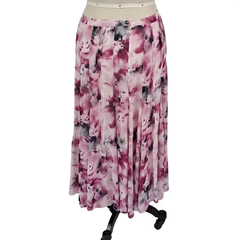Jones new York Collection Midi skirt Pink Floral size 8
